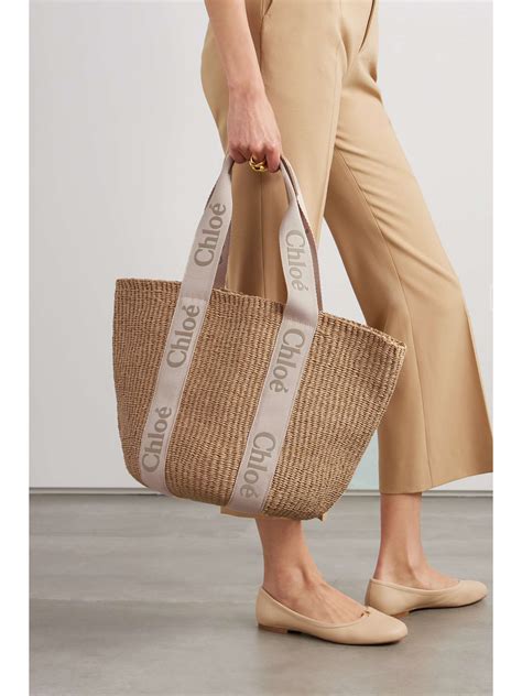 chloe woody raffia tote bag|chloe totes and baskets.